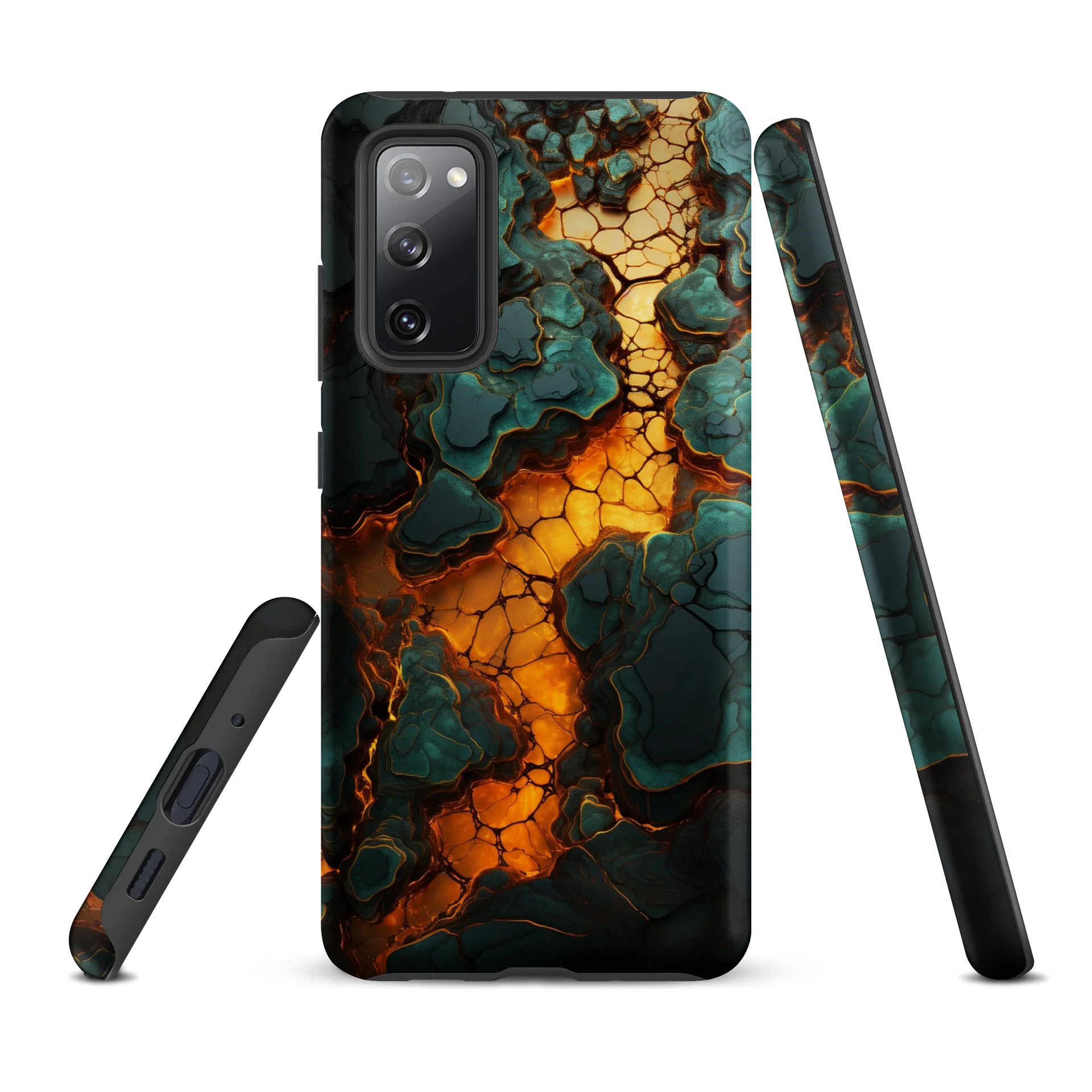 Molten Gold & Teal Stone - Samsung Tough Phone Case - Abstract Stone Design product image (1)
