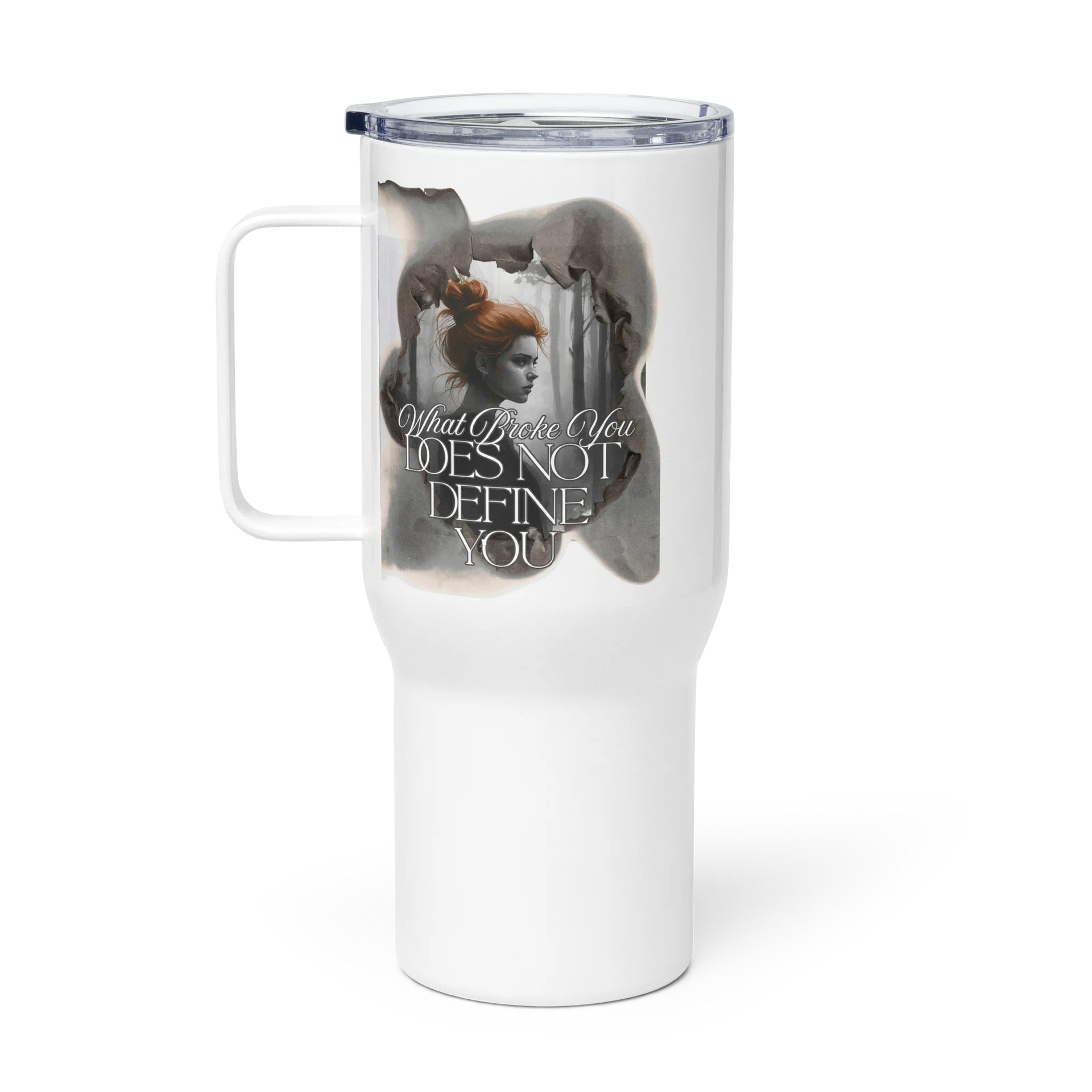 Mind Matter- What Broke You Does Not Define You- Travel Mug white product image (1)