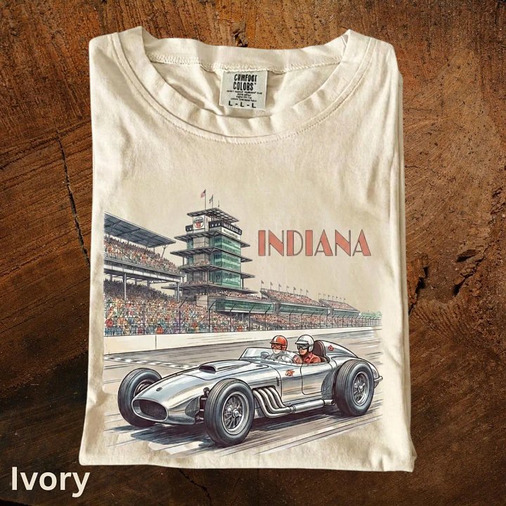 Vintage Indiana Racing T-Shirt - Retro Indianapolis Motor Speedway 500 Heritage Tee product image (1)