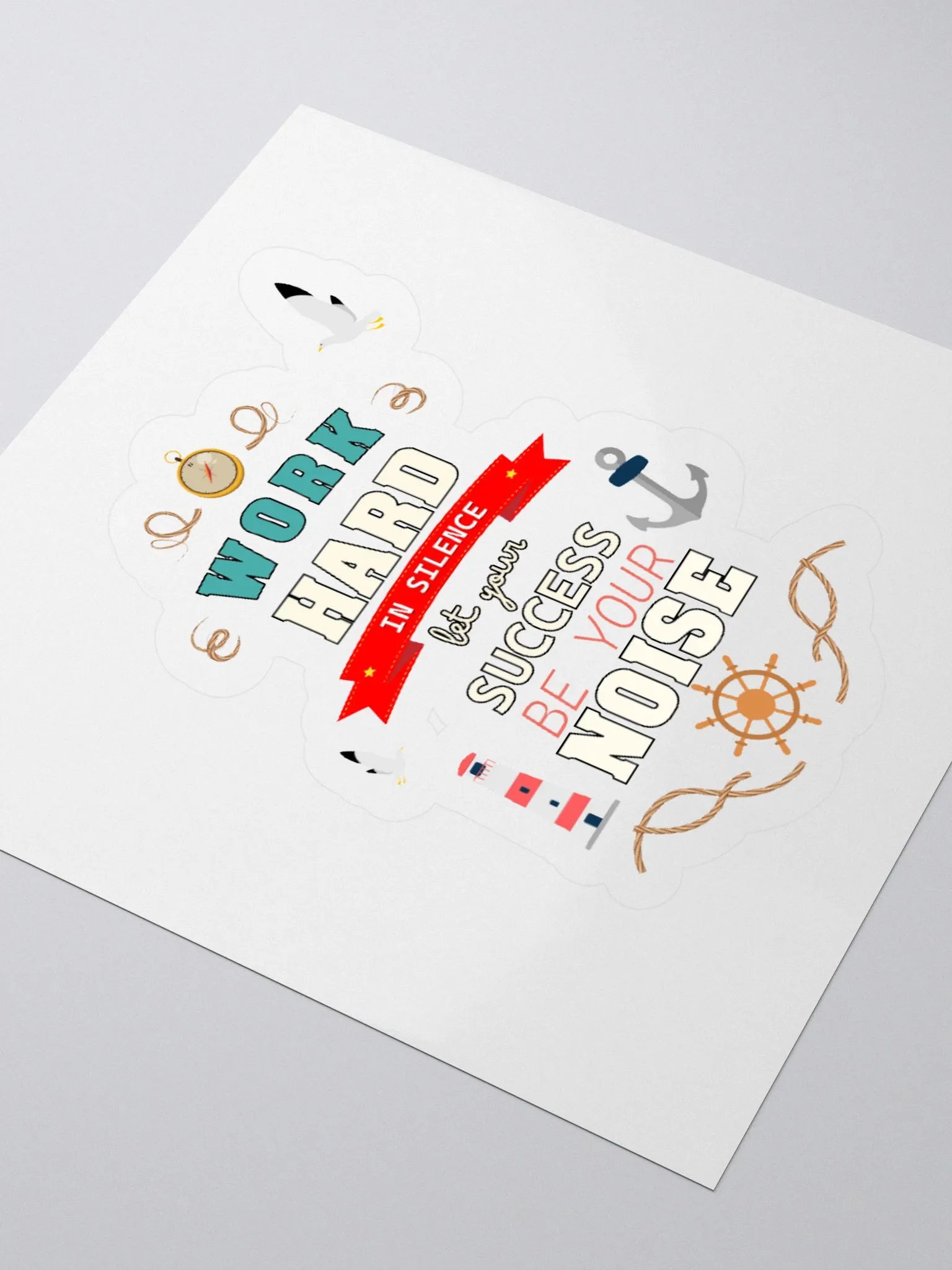 Work Hard in Silence Nautical Sticker Set product image (9)