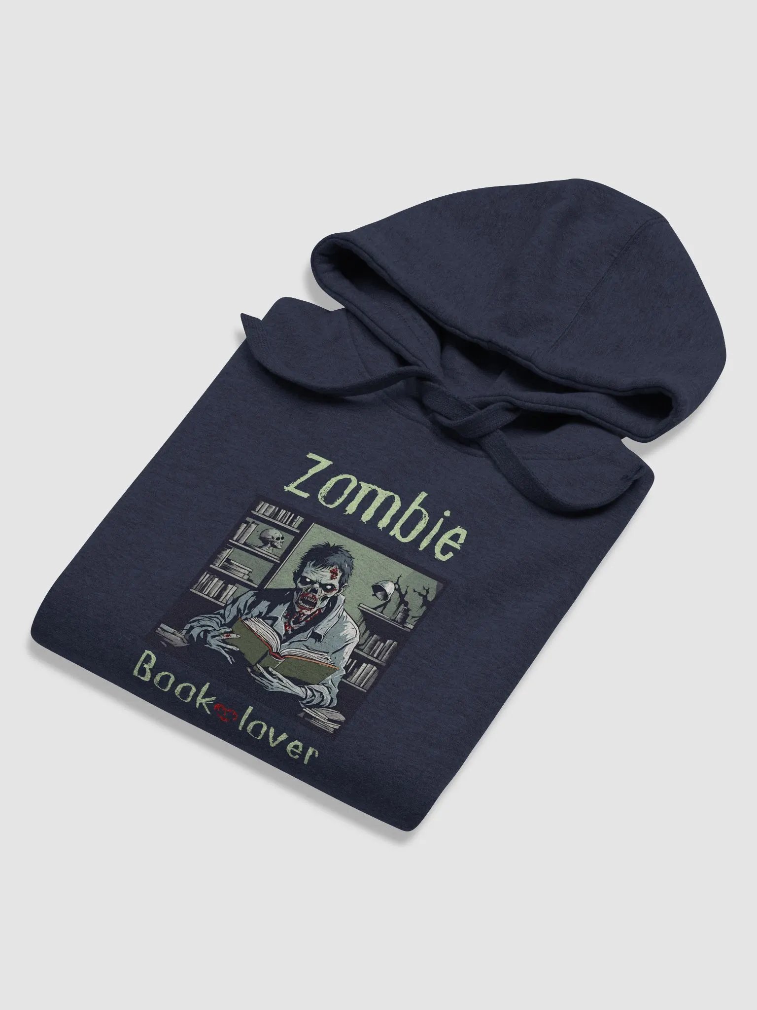 Zombie Book Lover Man - Navy Unisex Hoodie product image (6)