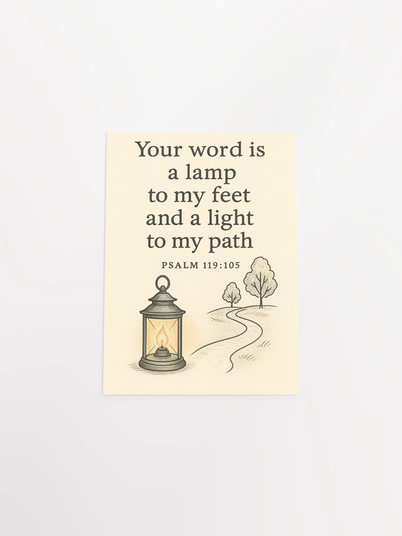 Psalm 119:105 Christian Poster – Your Word Is a Lamp to My Feet and a Light to My Path Wall Art product image (4)