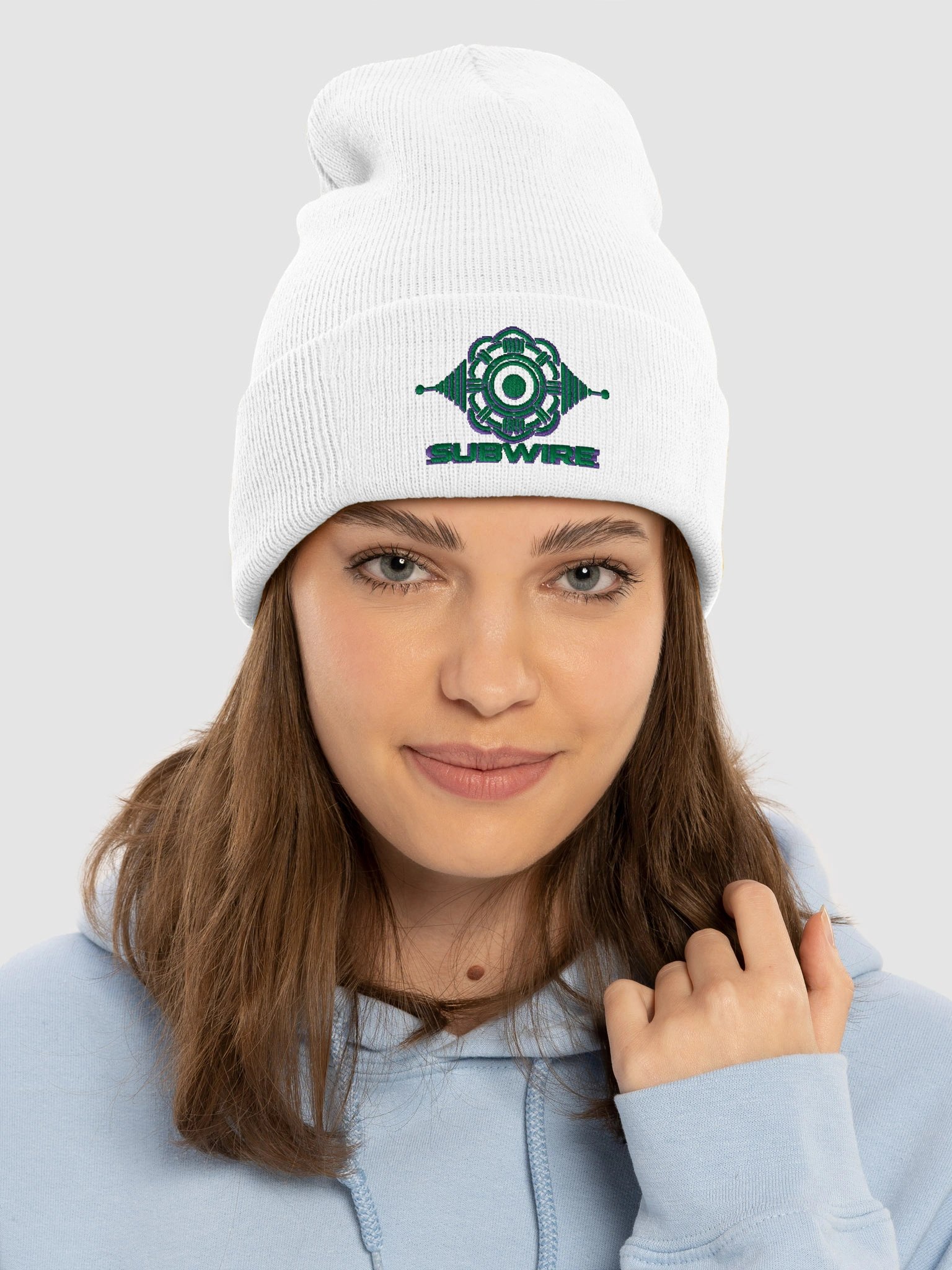 SUBWIRE Teal Logo Beanie - White product image (13)