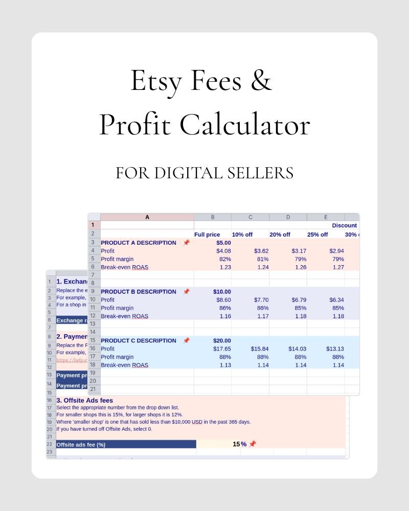 Free Etsy Fee Calculator For Digital Products product image (1)