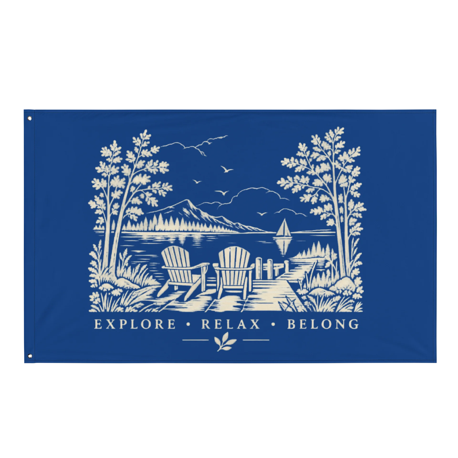 Explore Relax Belong Lake Flag product image (1)
