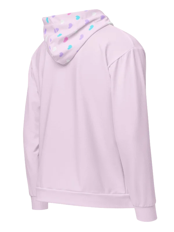 Pink Heart Pattern Hooded Jacket product image (5)