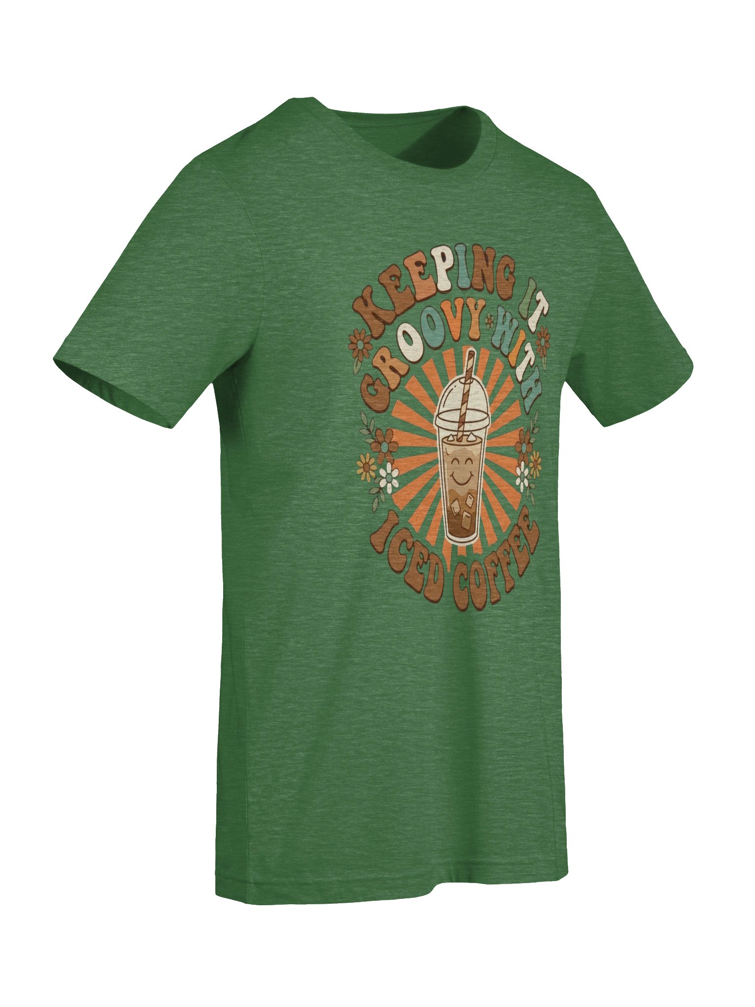Keeping It Groovy With Iced Coffee T-Shirt - Vintage Retro Coffee Lover Graphic Tee product image (52)
