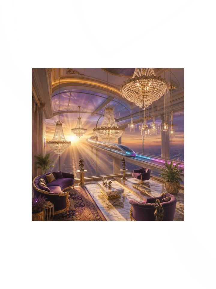 Baroque Future | Luxury Penthouse with Bullet Train at Sunset product image (1)
