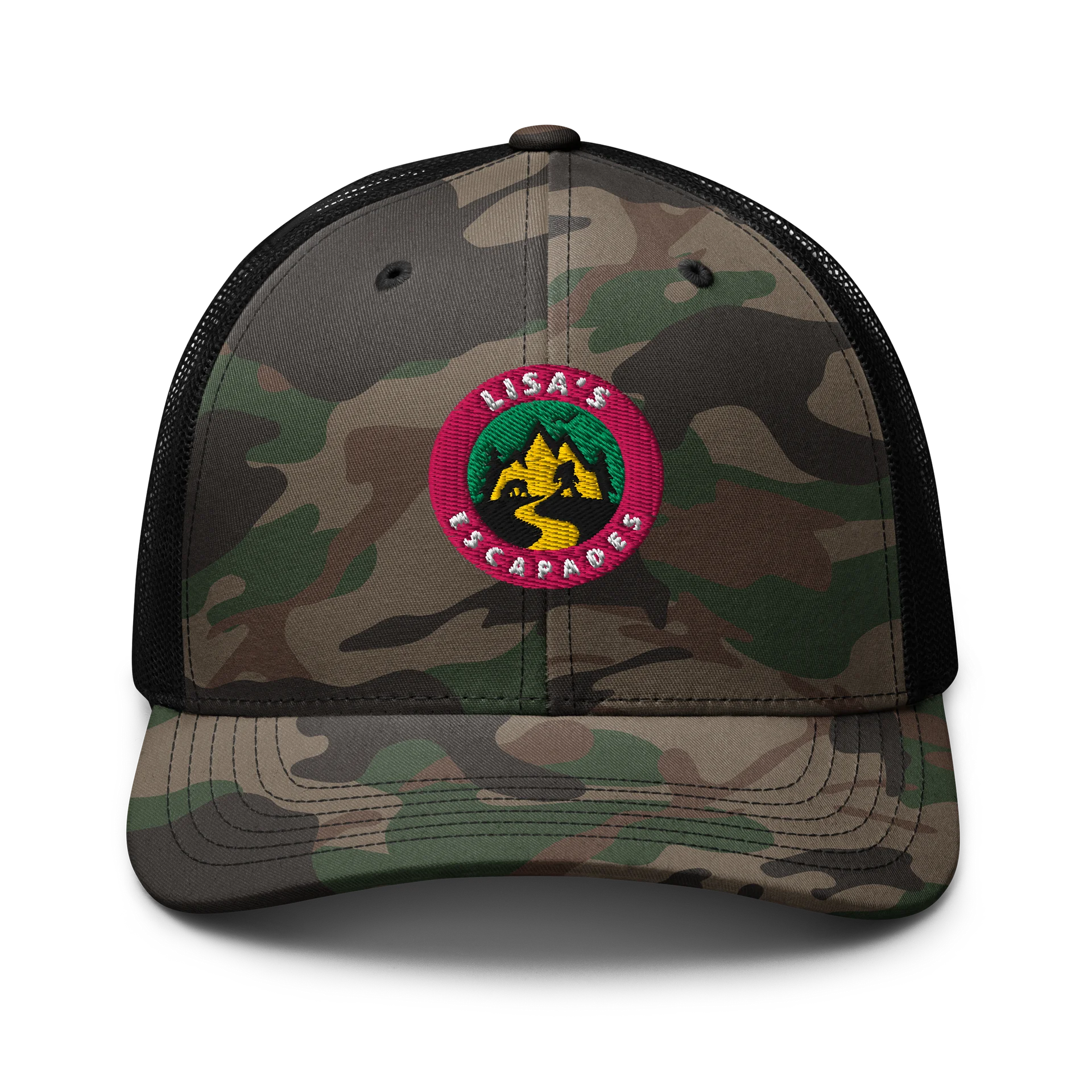 Lisa’s Escapades Adventure Logo Camo Black Hat product image (1)
