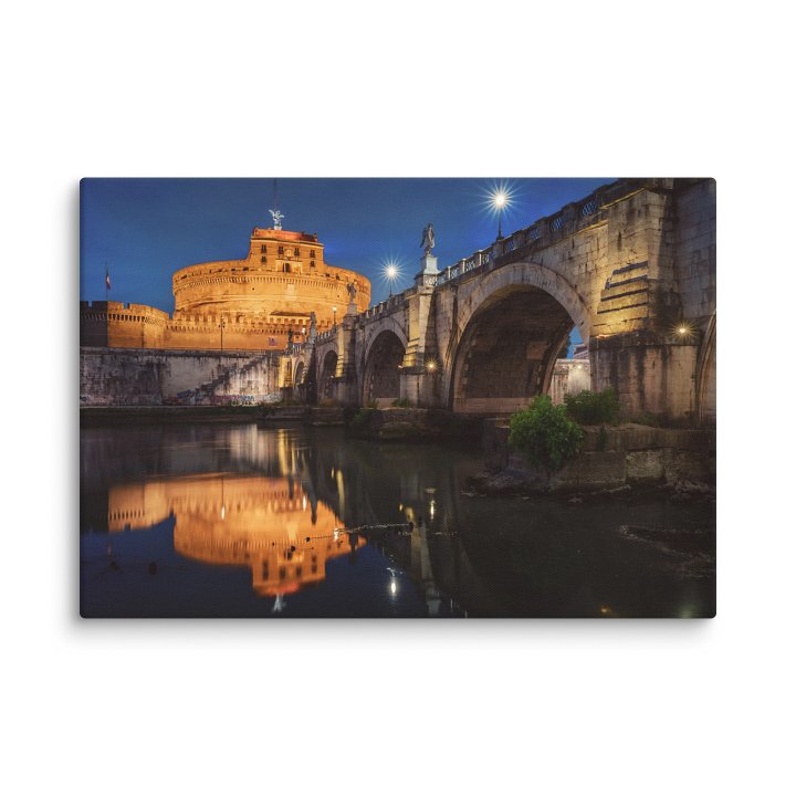 Reflections at Ponte Sant'Angelo, Rome, Italy Canvas Print product image (2)