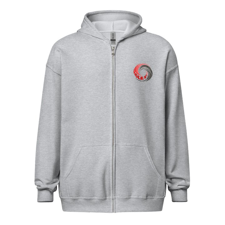 Rule #7 Zip Hoodie Pewter and Red product image (21)
