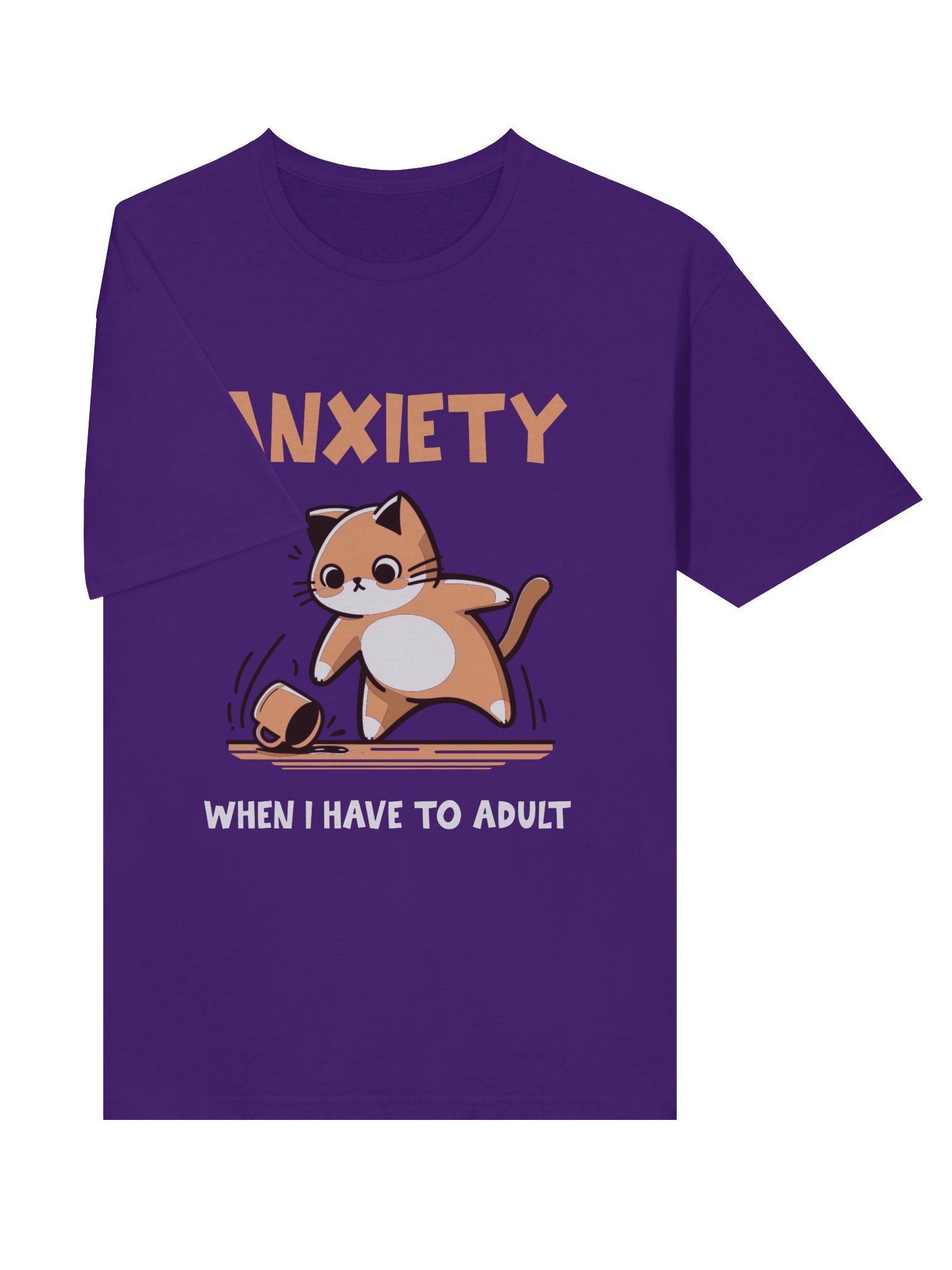 Anxiety When I Have To Adult Cat T-Shirt product image (6)