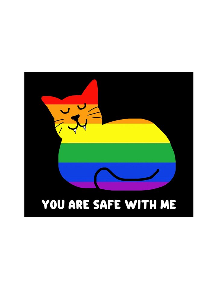 You Are Safe With Me Pride Cat Loaf sticker product image (1)