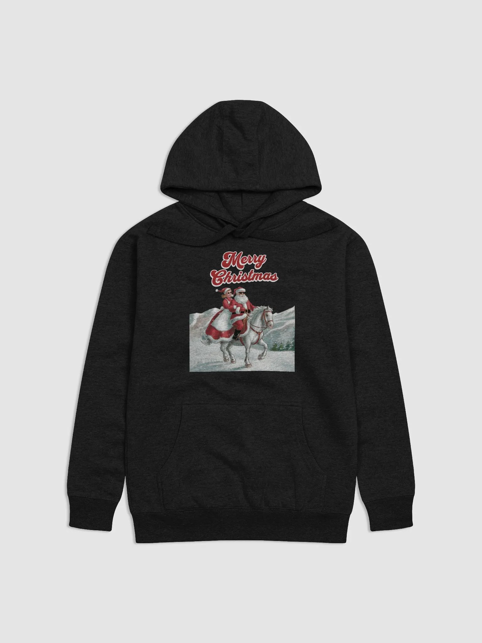 Mr. and Mrs. Santa Claus Horse Riding Hoodie product image (6)