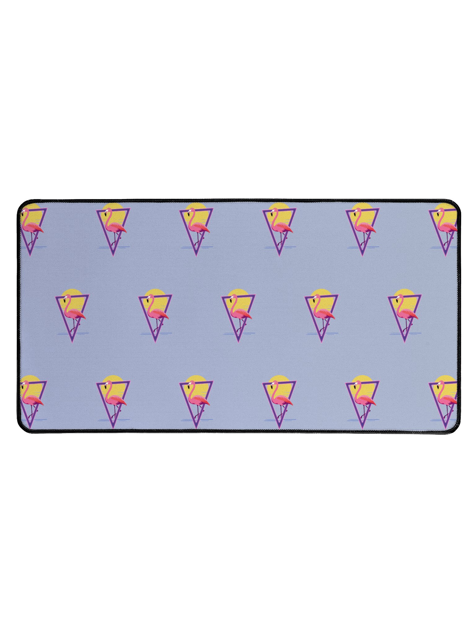 Pink Purple Gaming Desk Mat - Retro Flamingo Design product image (1)