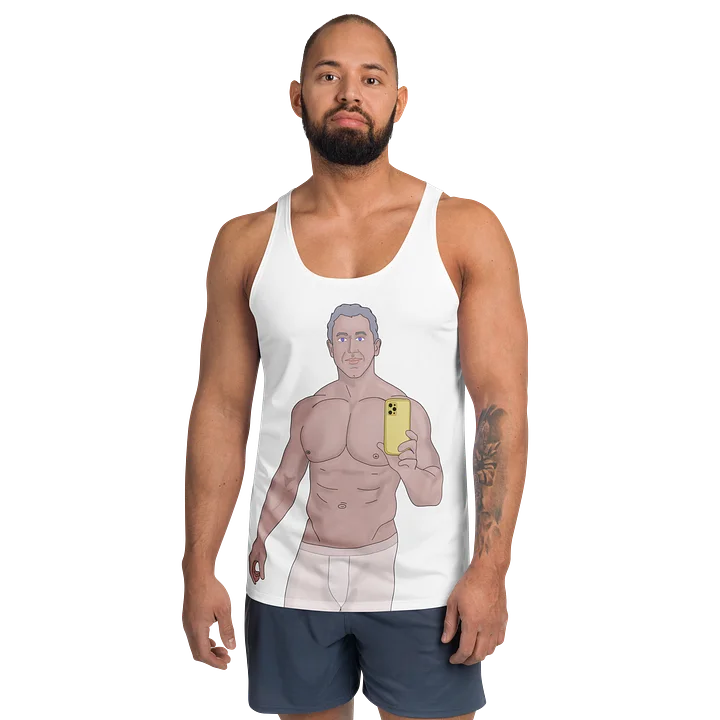A muscular gray-haired man taking a selfie product image (1)