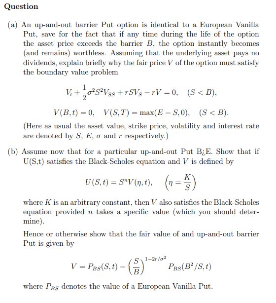TD - An up-and-out barrier put option and the Black-Scholes equation product image (1)