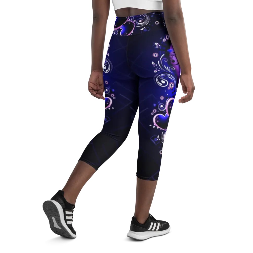 Mystic Hearts All-Over Yoga Capri Leggings product image (11)