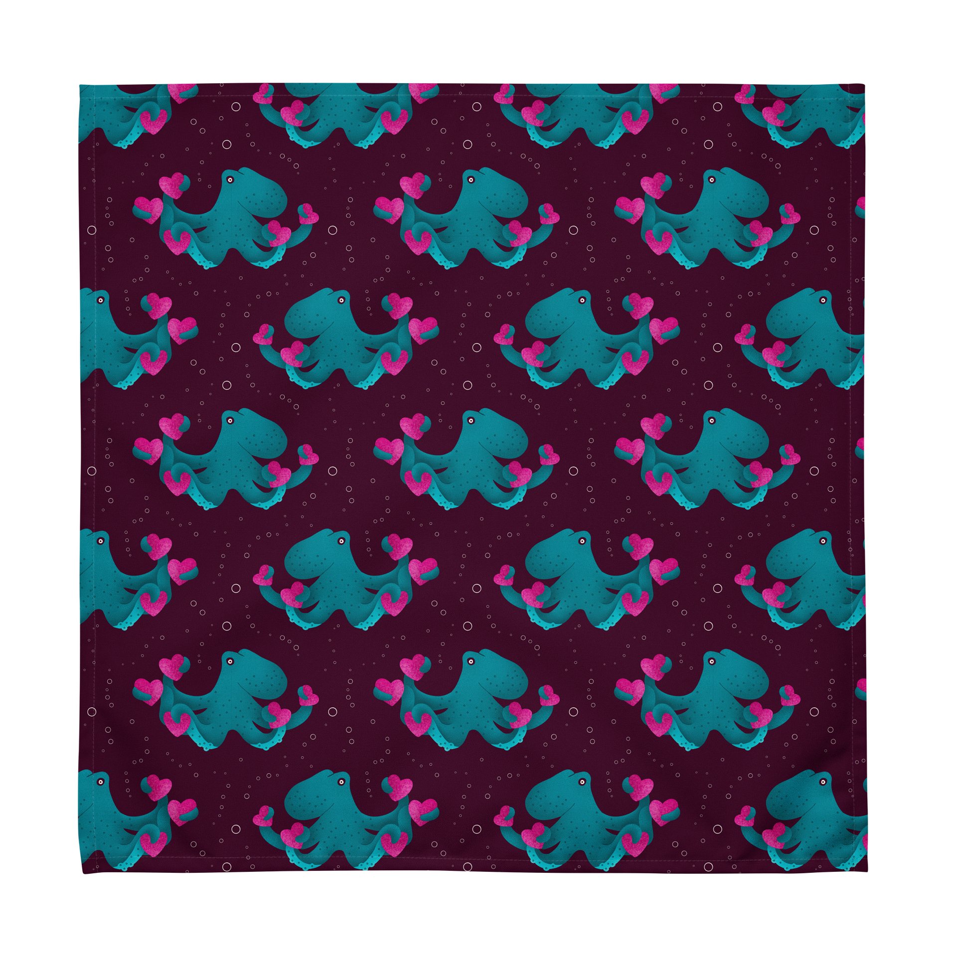 Octopus and Hearts Cloth Napkin Set (4) product image (4)
