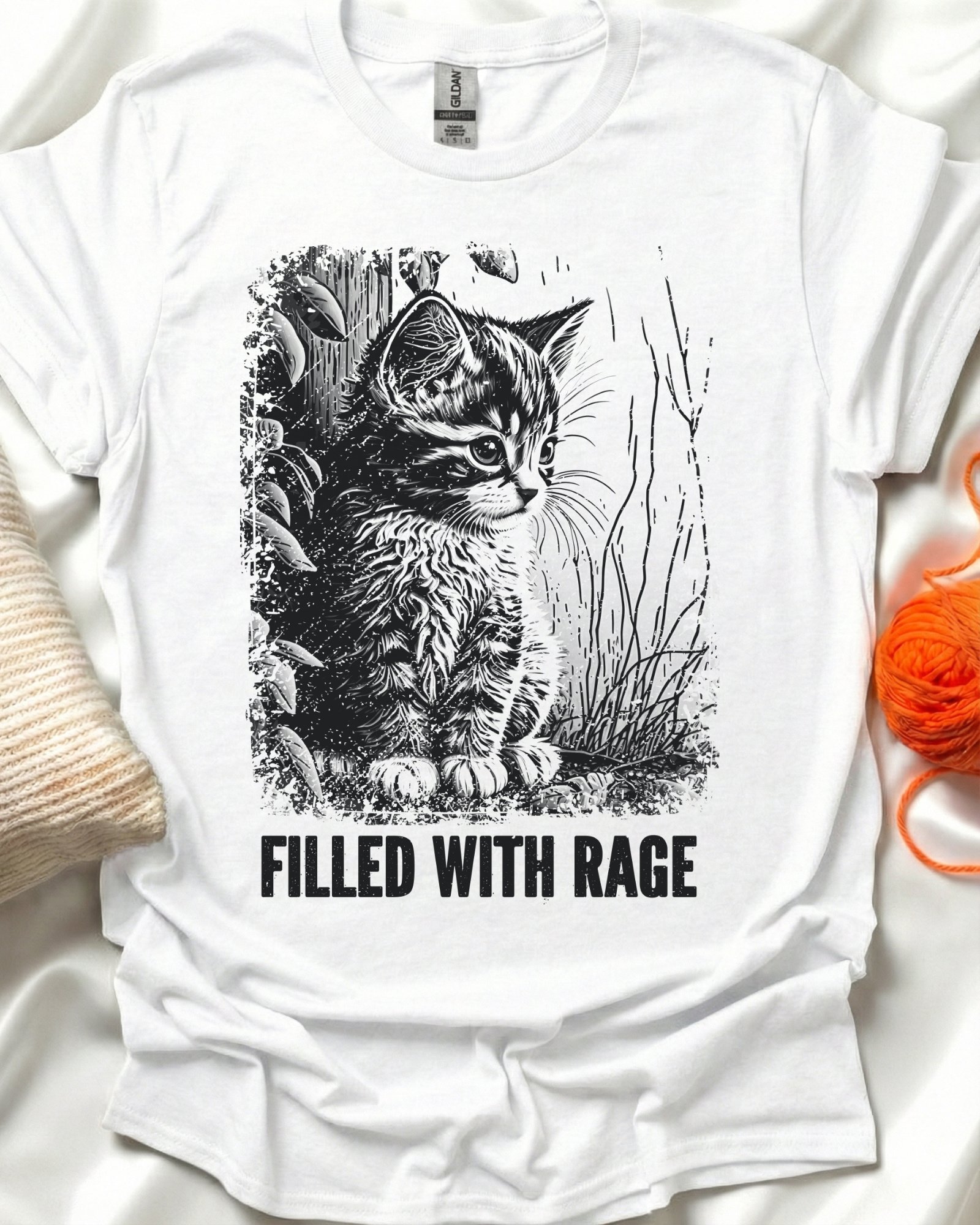 Filled With Rage Feline Floral T-Shirt product image (1)