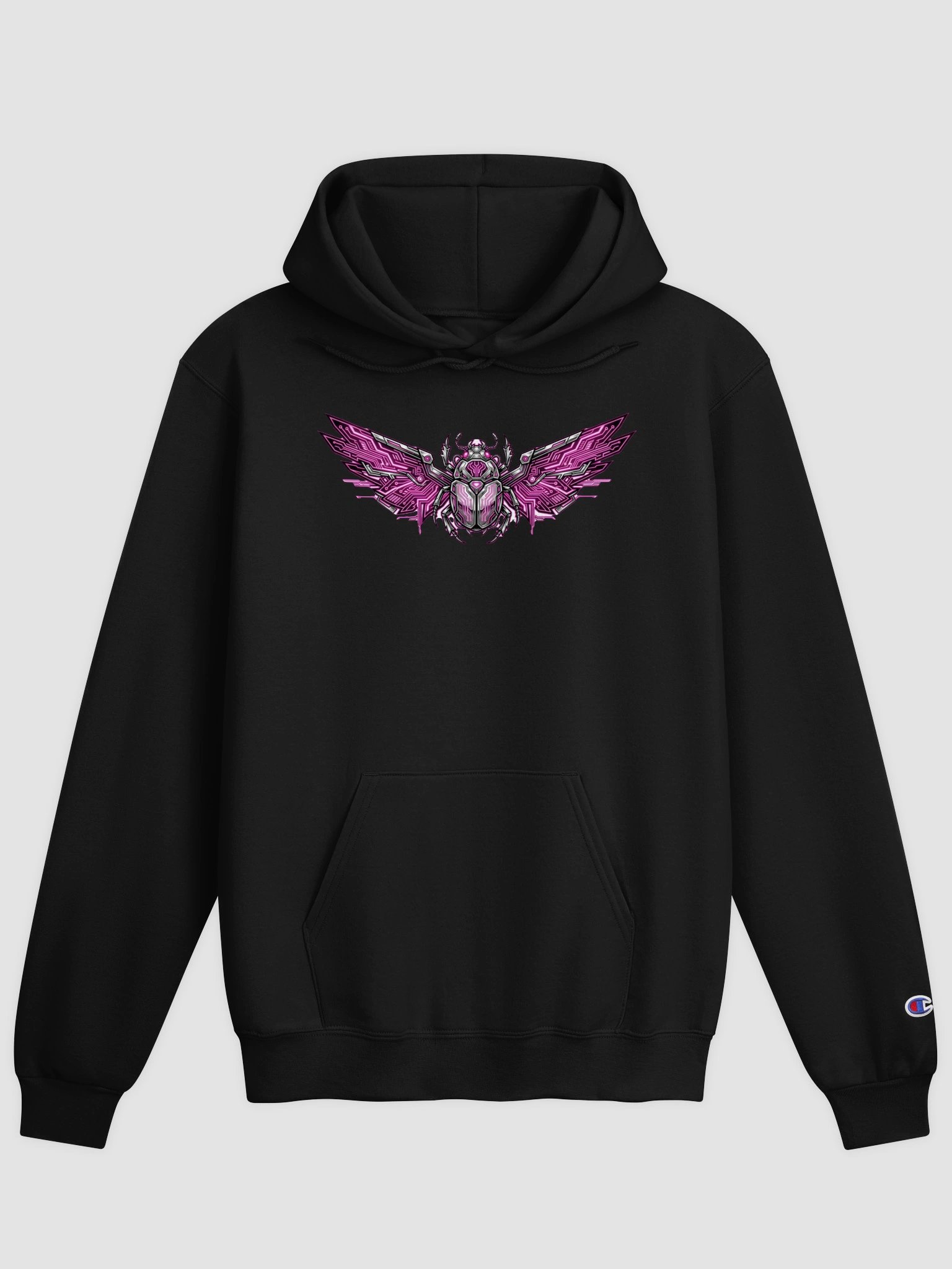 Neon Circuit Scarab Champion Hoodie product image (1)