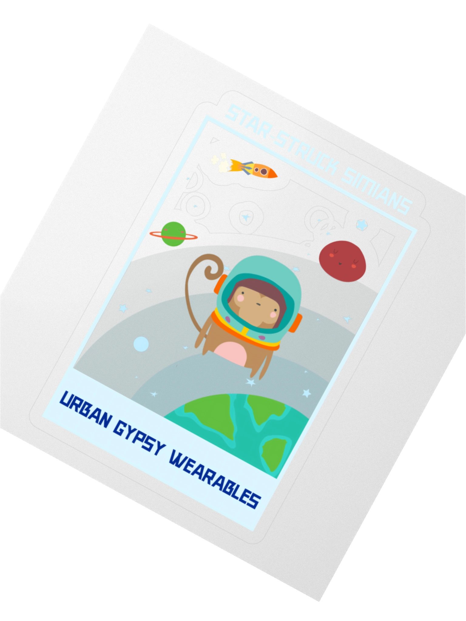 Space Monkey Kiss Cut Sticker product image (2)