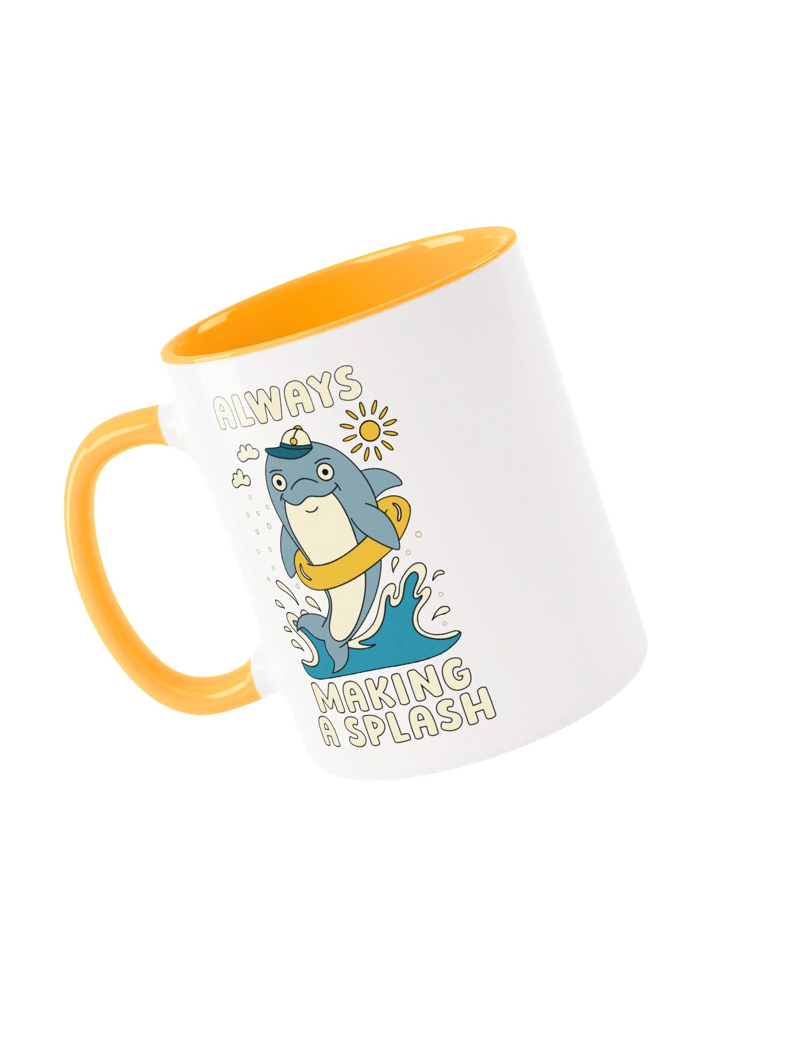 Always Making A Splash Cute Silly Funny Dolphin Mug product image (3)