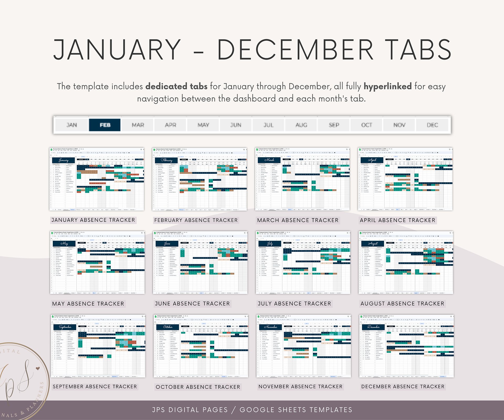 Employee Absence Tracker & Dashboard, Google Sheets Template product image (7)