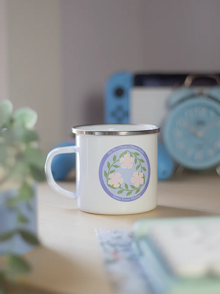 Flower Crown Making Badge Enamel Mug product image (1)