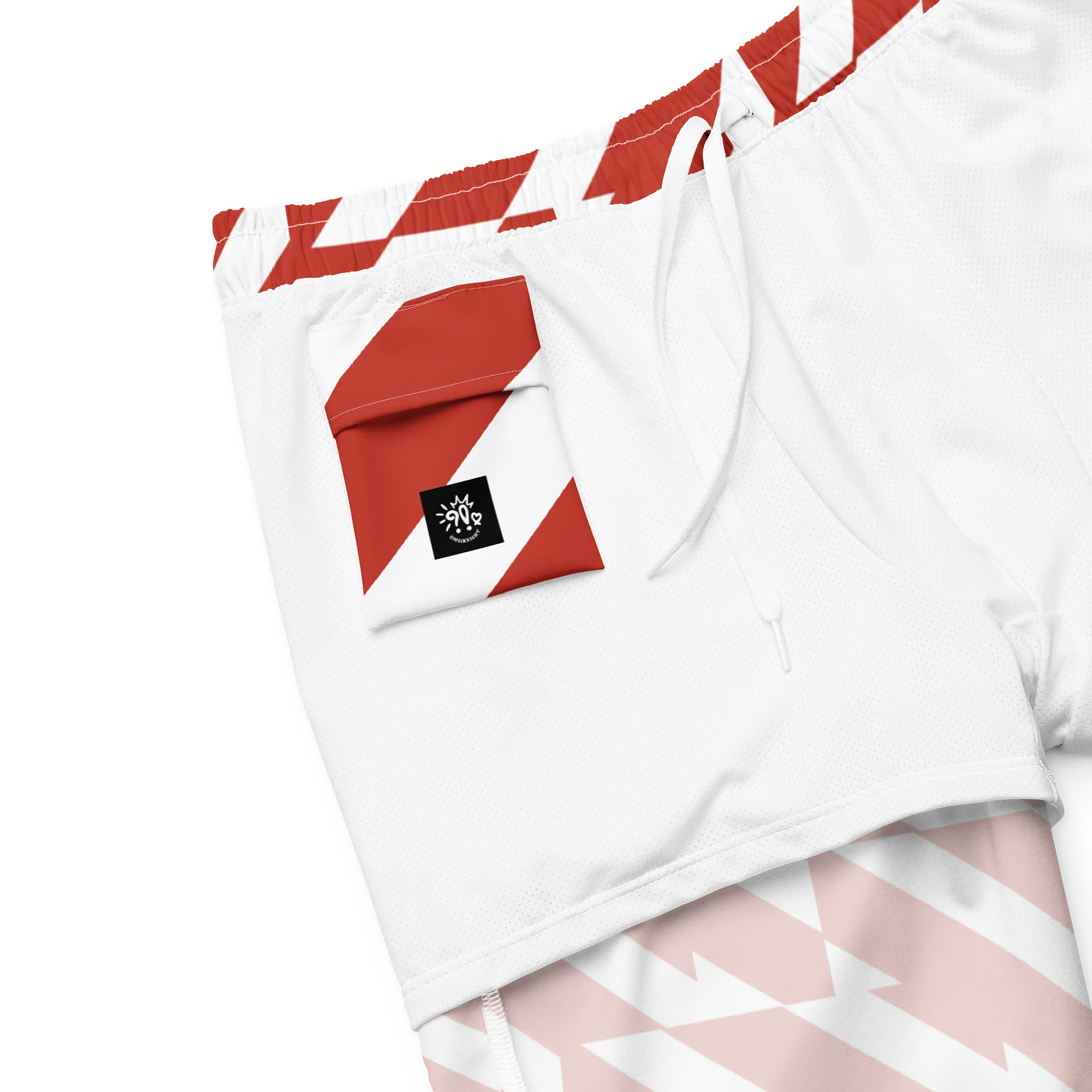 Red & White Men's Swim Trunks product image (2)