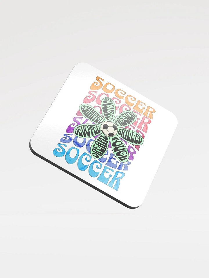 Flower Soccer Motivational Dreams Cork Coaster product image (2)