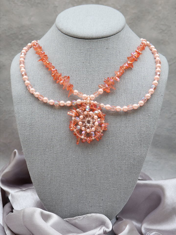 Peach Glass Chip Pendant product image (1)