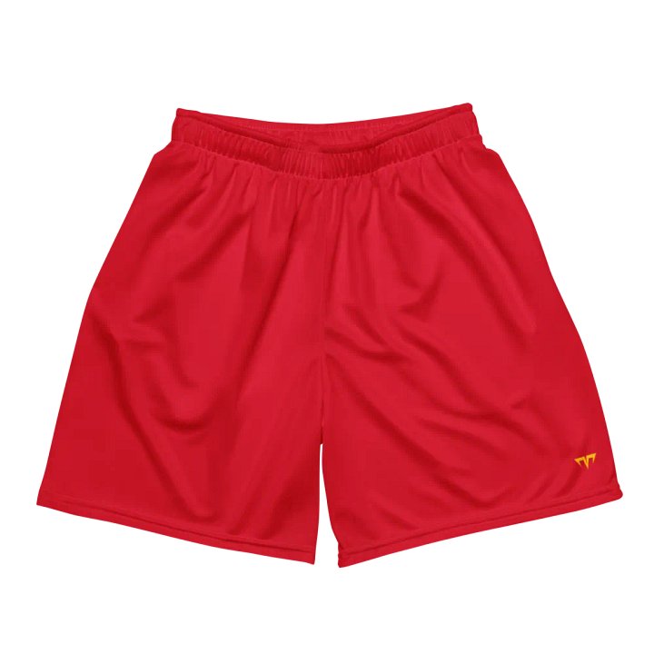 Unisex Activewear - Jersey Shorts Red - Printed Gold Logo product image (1)