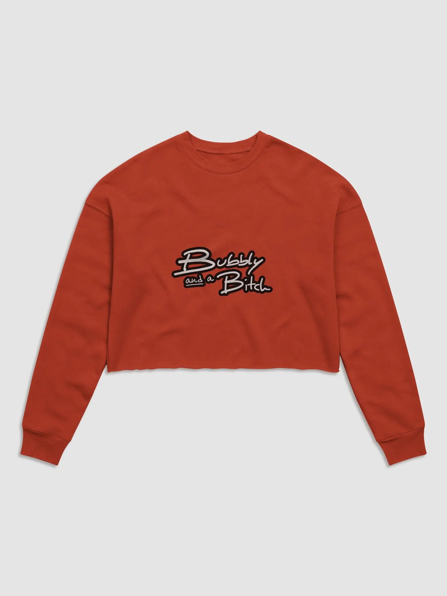 Bubbly and a B*tch (lined design) Women's Fleece Crop Sweatshirt product image (10)
