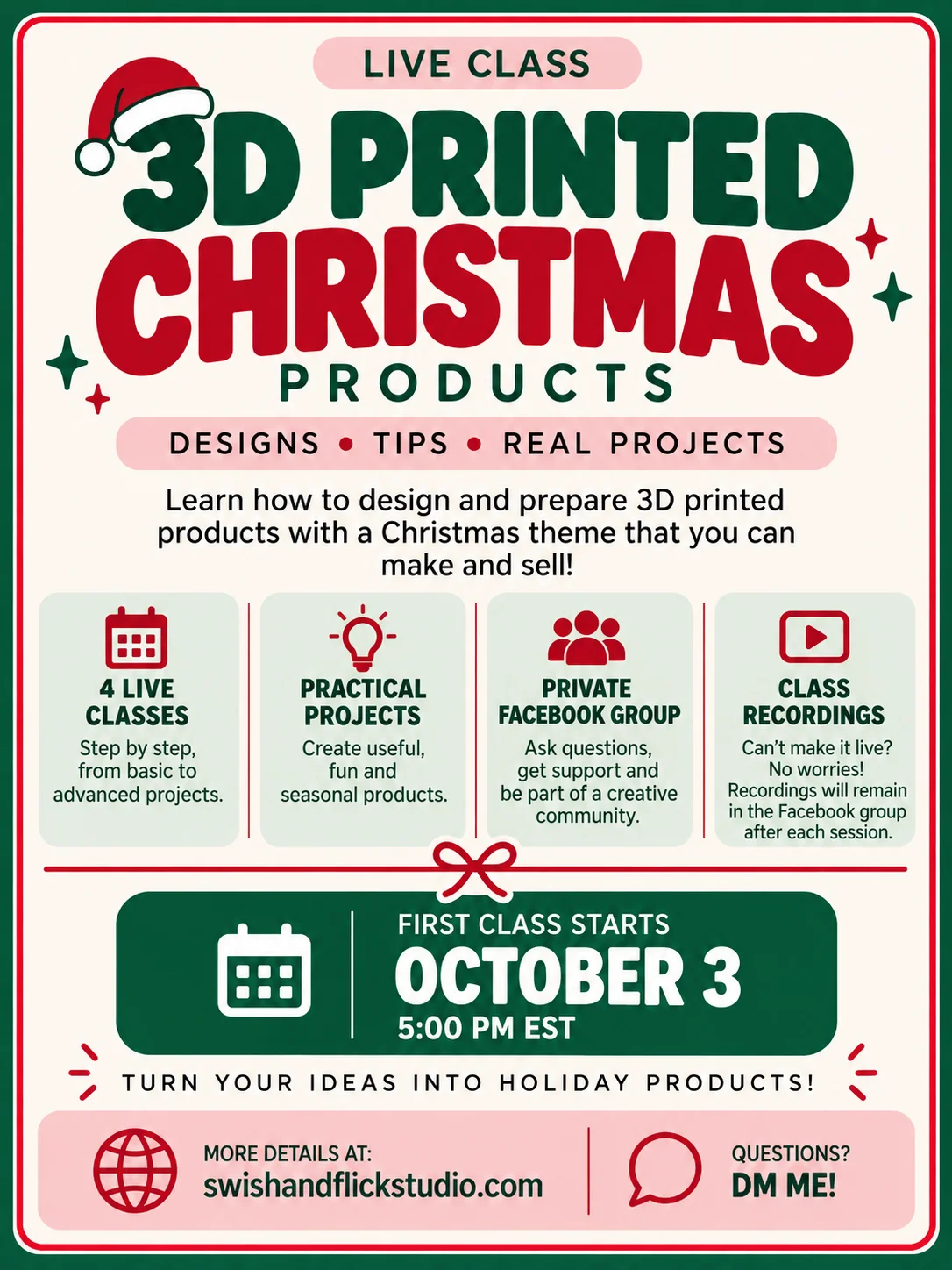 Christmas Edition 3D Printed Products to Sell – Live Online Class product image (2)