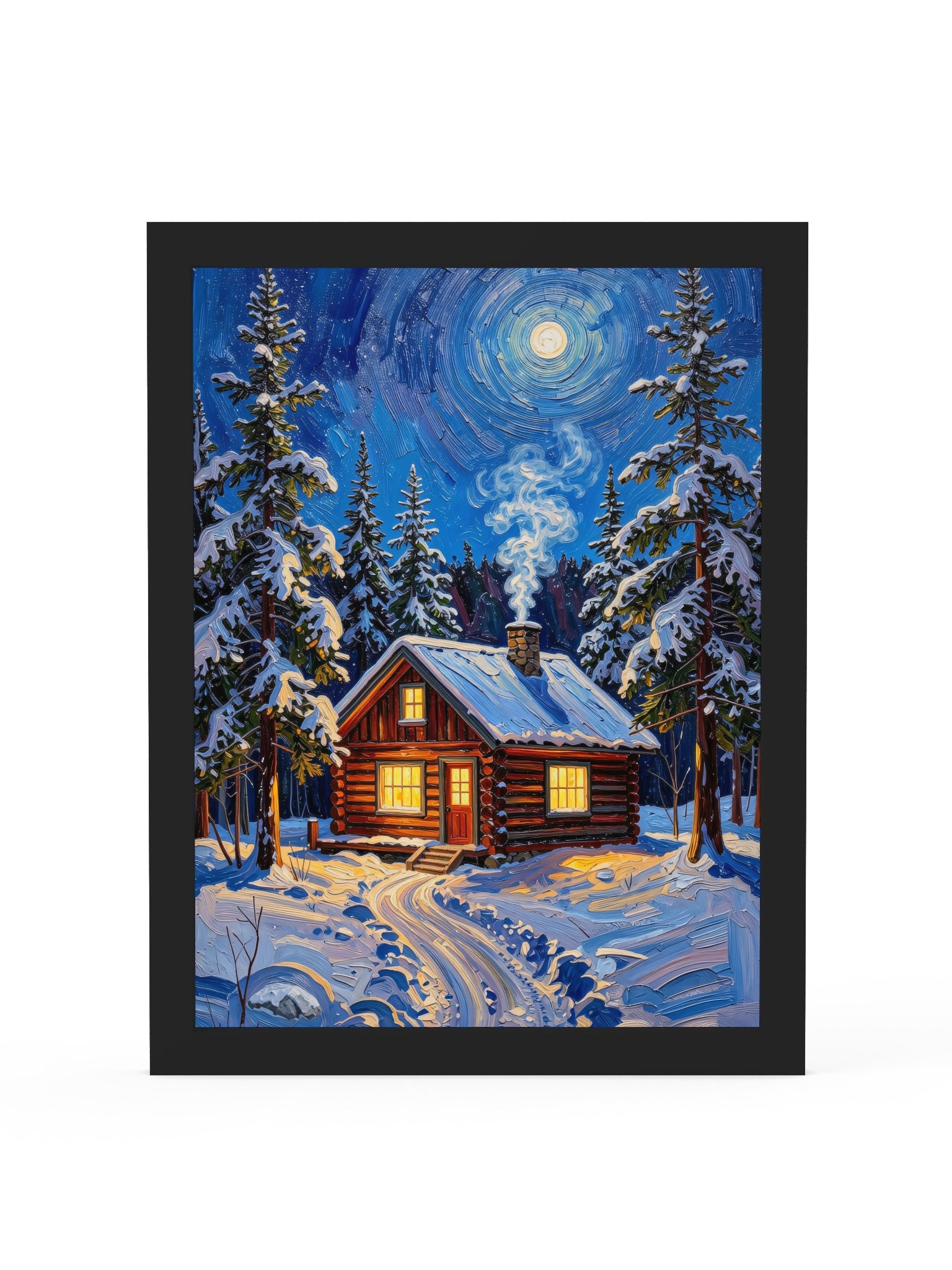 Winter Camp at Night Framed Print product image (5)