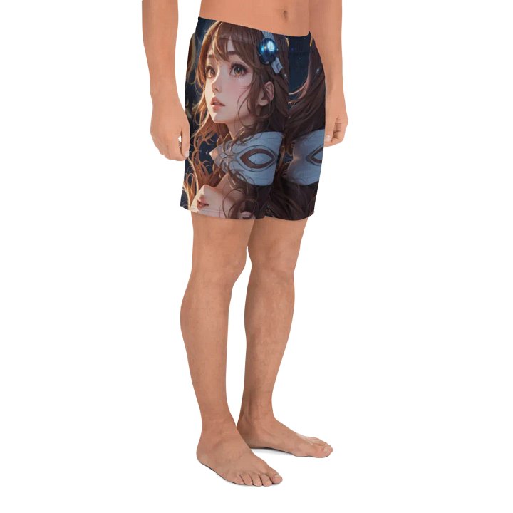 556-Anime Shorts-All-Over Print Athletic Shorts, Sublicolor 304-Polyester, Spandex-Spring Break-Galactic Dreams: A Bright Journey product image (2)