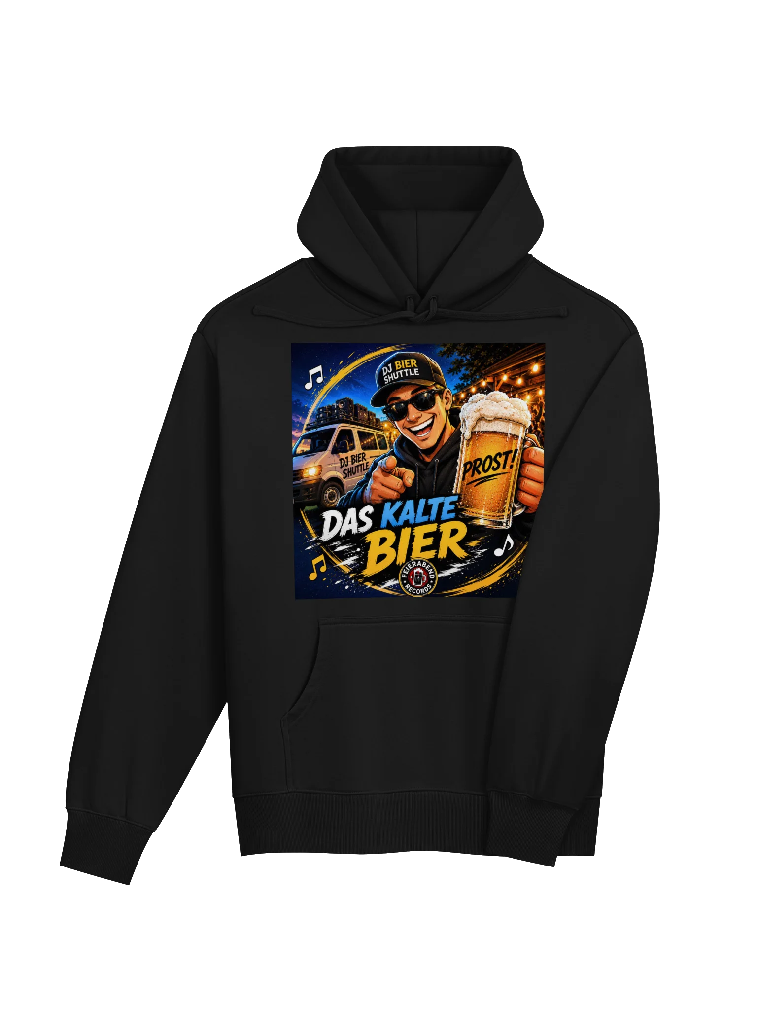 DJ Bier Shuttle Hoodie Black "Das kalte Bier" product image (4)