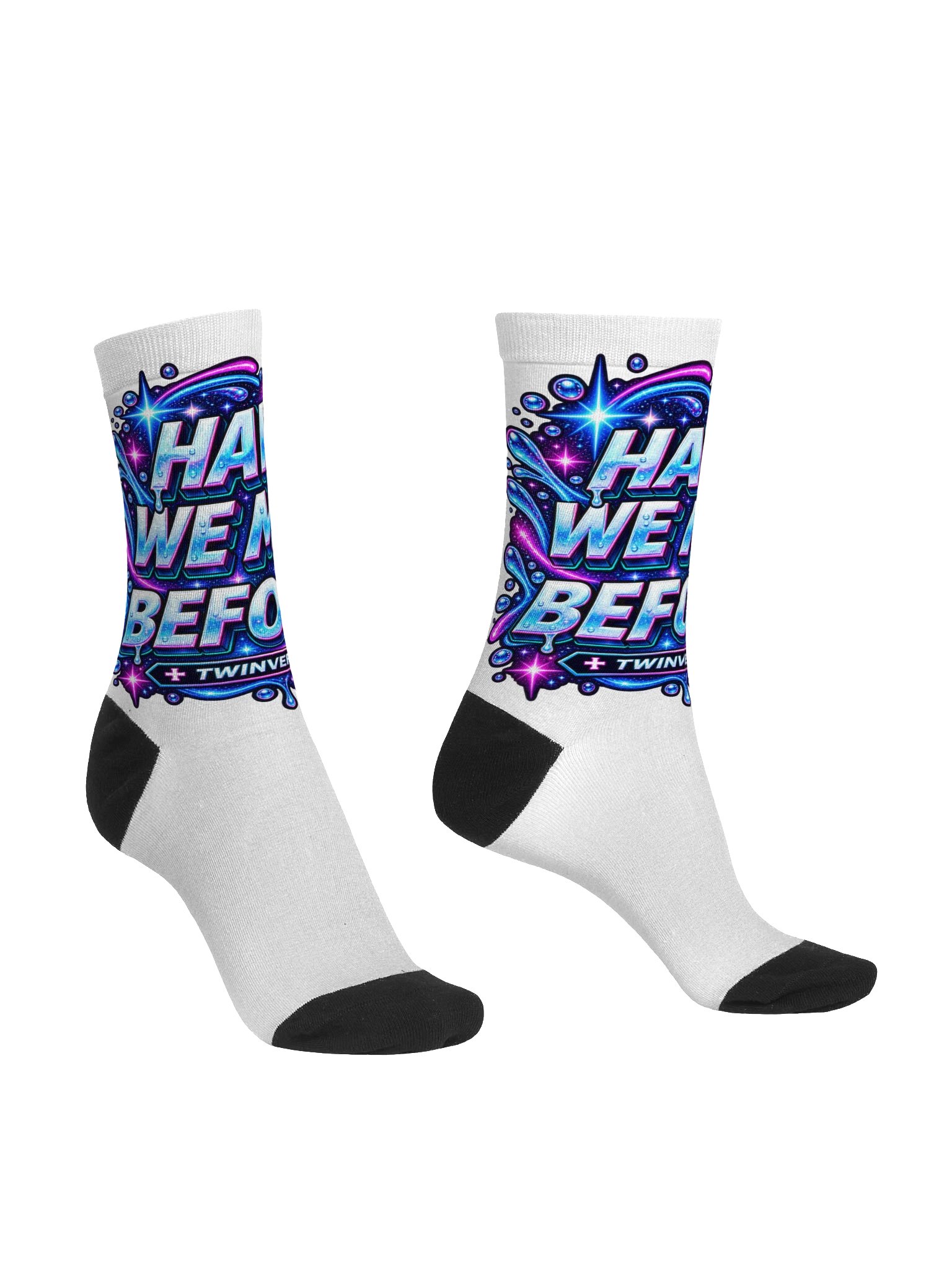 Have We Met Before? Neon Twinverse77 Crew Socks product image (3)