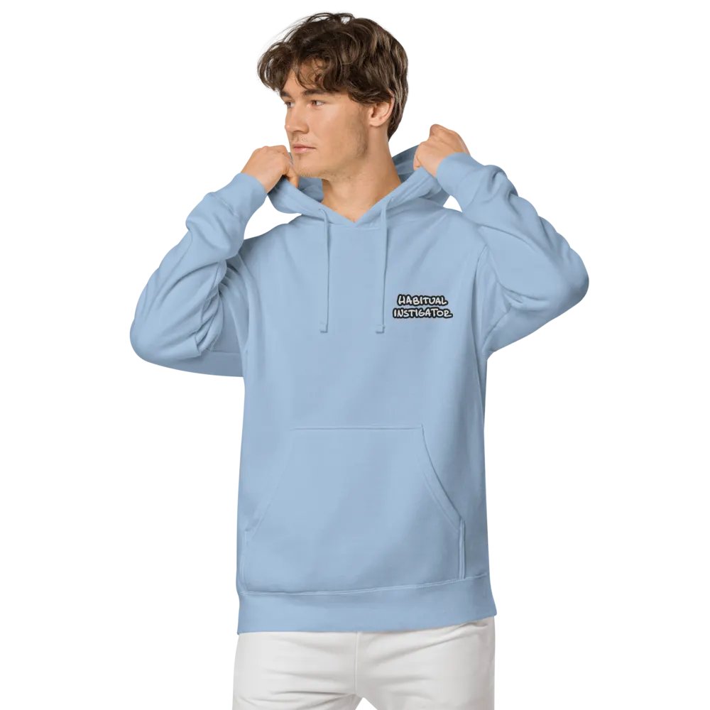 Habitual Instigator (L.C. bubble design 2) embroidered pigment hoodie product image (6)