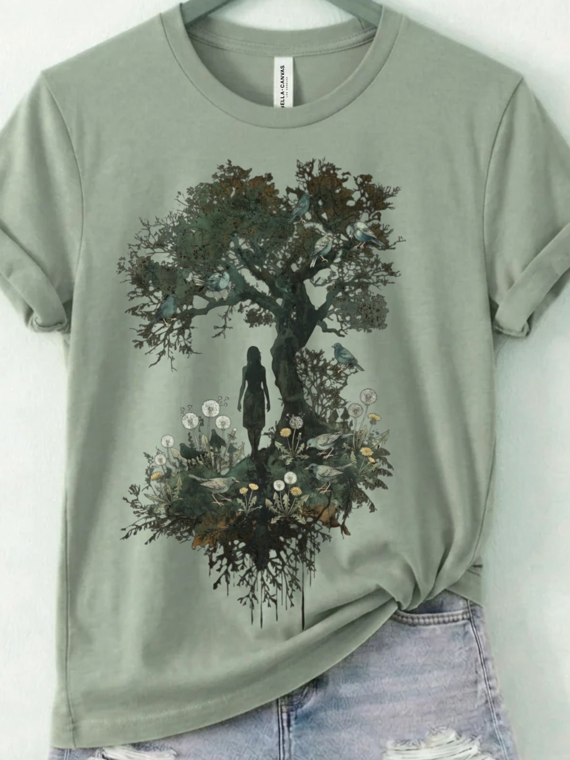 Forest Woman Silhouette Shirt, Divine Feminine Woodland Nature Lover Tee product image (1)