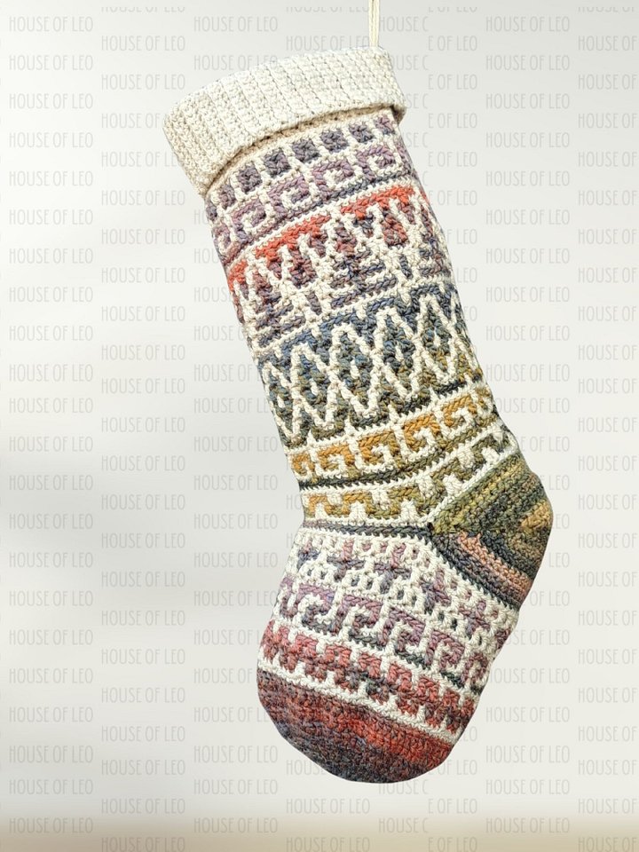 Mosaic Crochet Christmas Stocking Pattern product image (2)