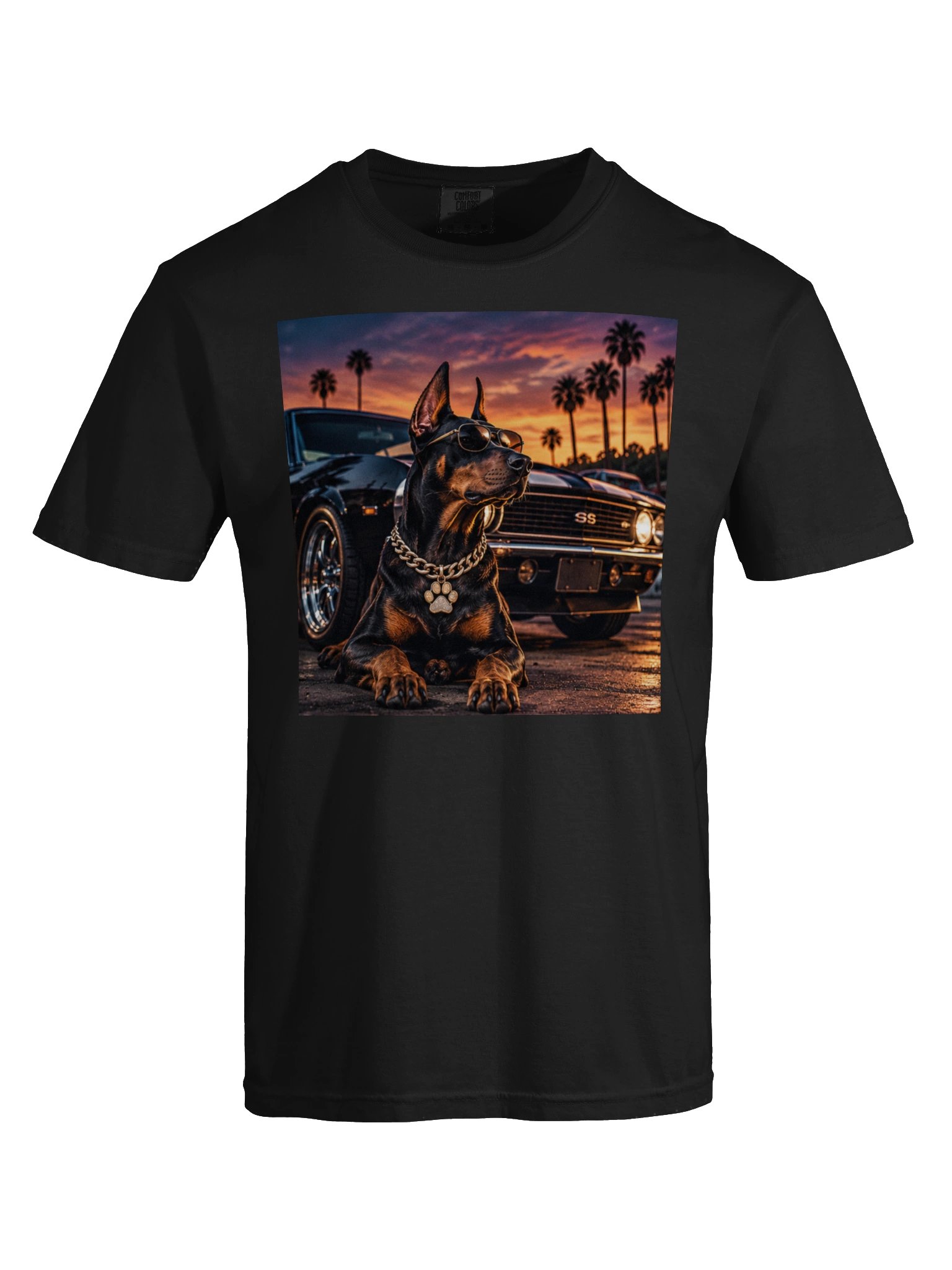 Doberman Dog T-Shirt | Muscle Car Graphic Tee | Car Lover Shirt | Vintage Automotive Dog Tee product image (5)