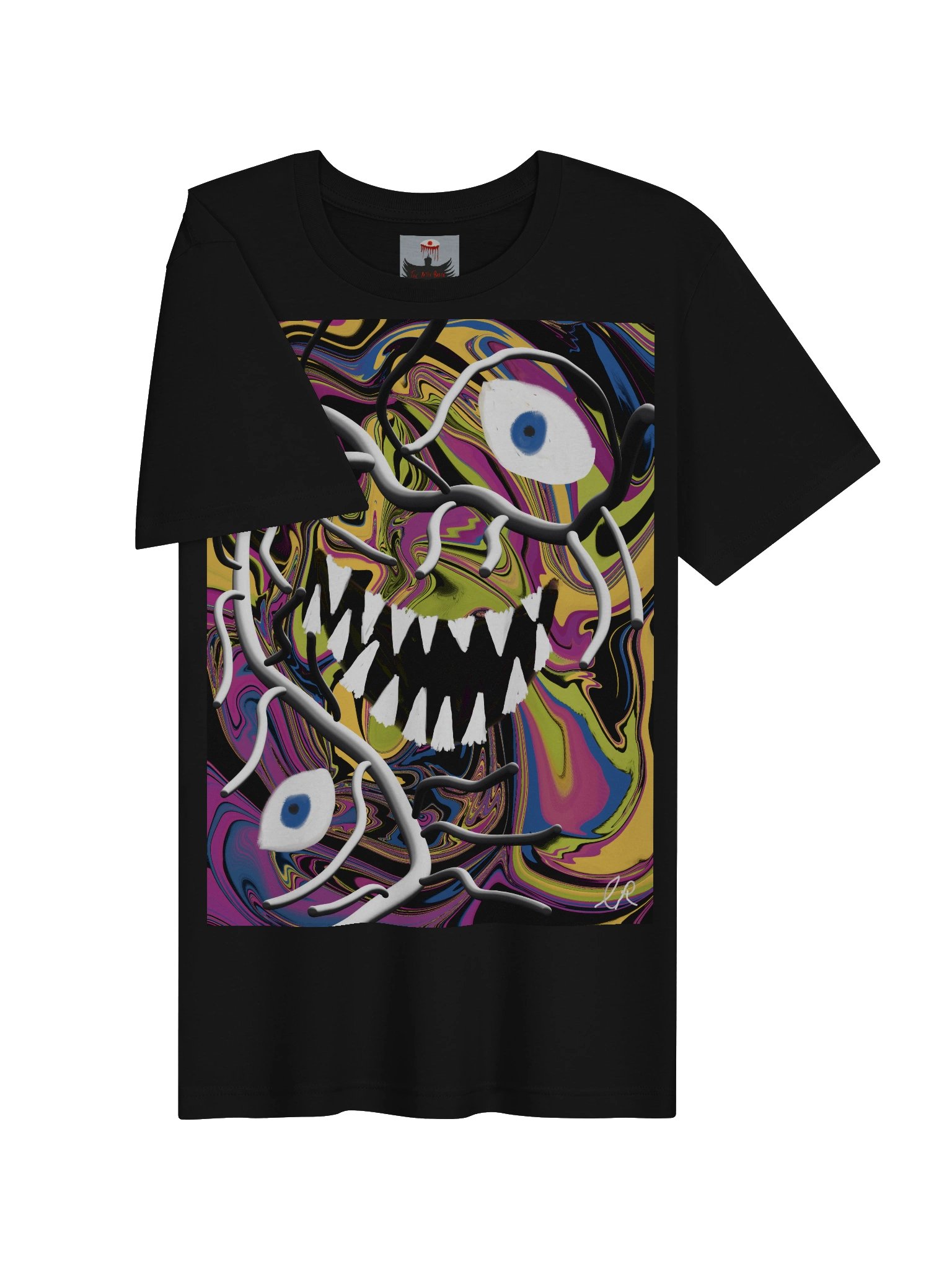 Psychedelic Monster Face Graphic Tee product image (3)