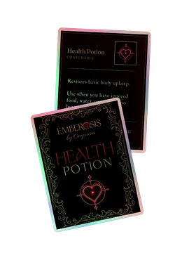 Health Potion - Front & Back Holographic Sticker Bundle
