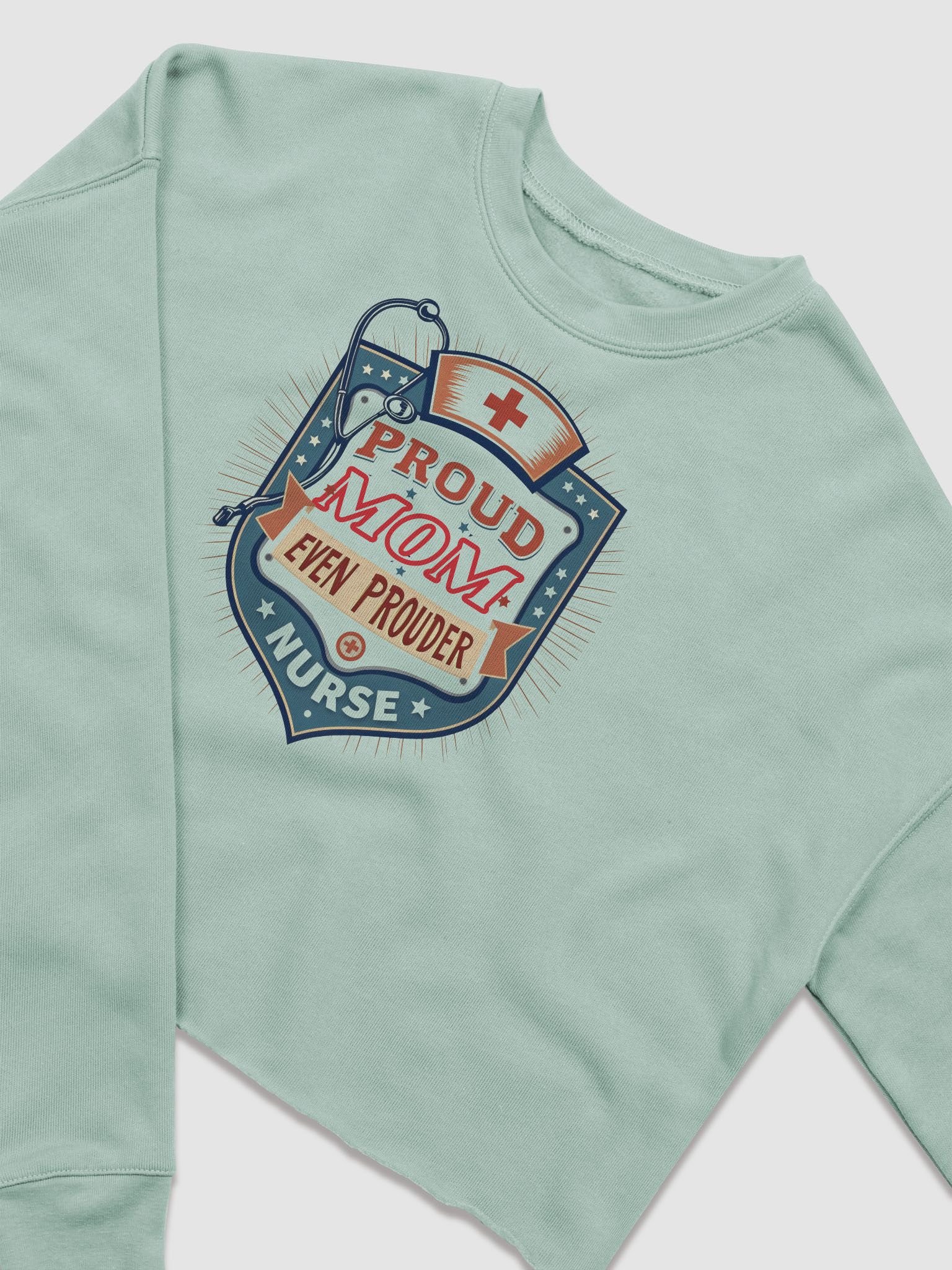 Proud Mom Proud Nurse Shield Crop Sweatshirt product image (7)
