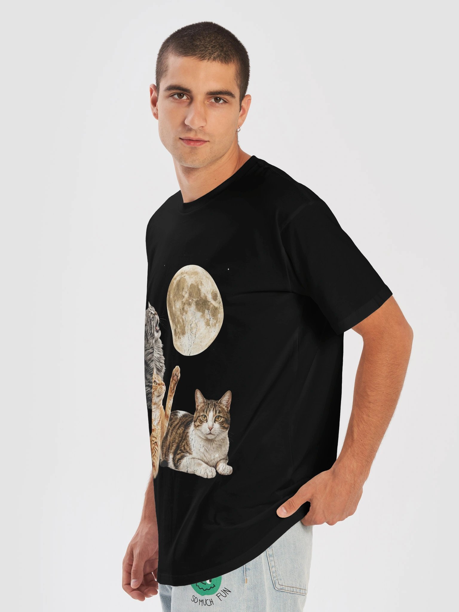 Moonlit Cats T-Shirt | Cute Vintage Cat Lover Graphic Tee product image (20)