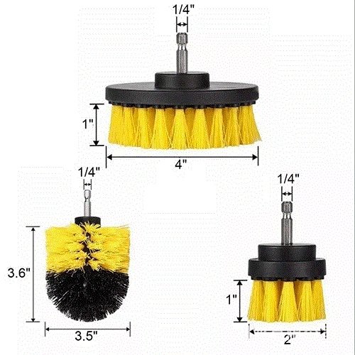 3 Piece Drill Brush Kit Power Scrubber for Tile Grout Shower Tub Wall product image (3)