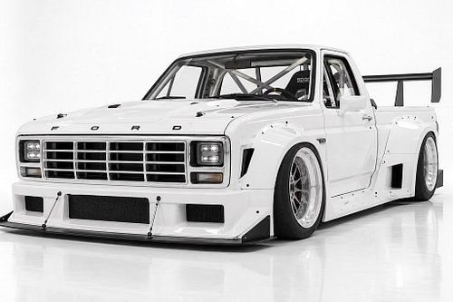 Imagining what a 1980 Ford F-150 could look like as a full-blown circuit race truck.

Widebody, slammed suspension, massive w...