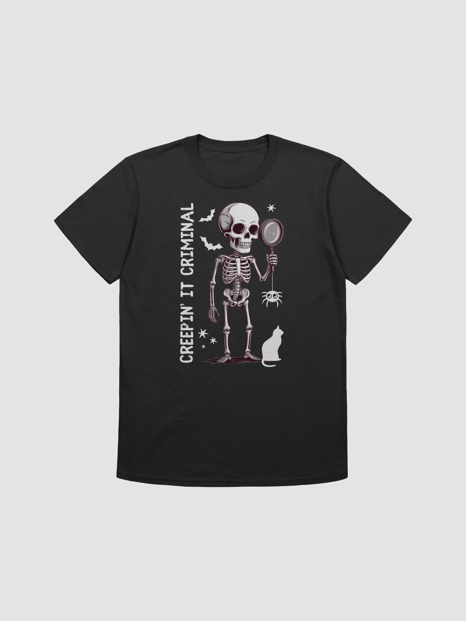 Creepin’ It Criminal Halloween T-Shirt for True Crime Lovers - Dark product image (2)